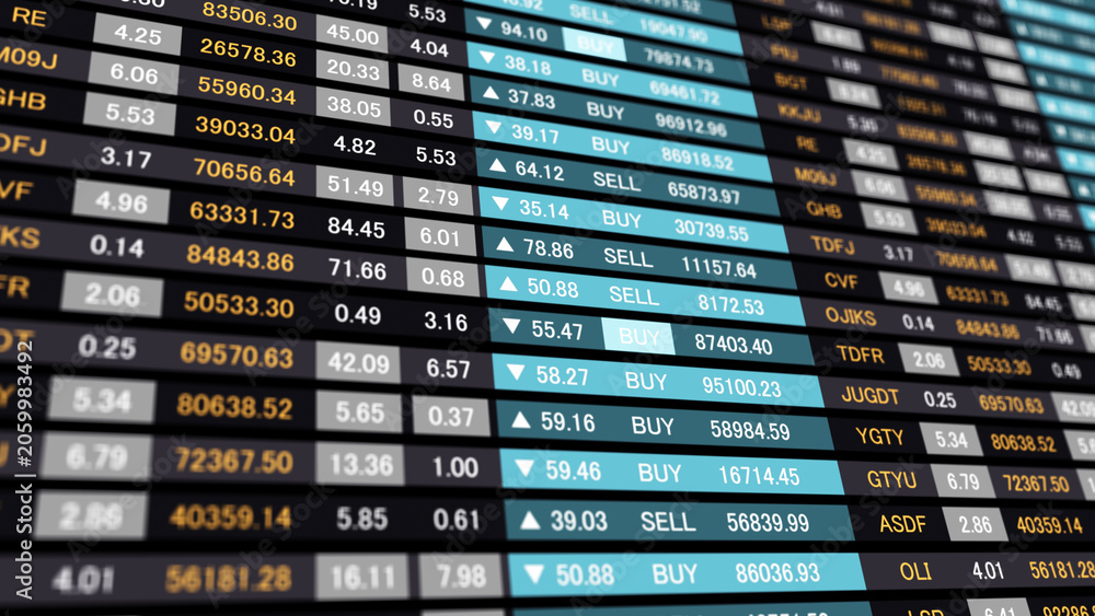 Fototapeta premium Table price display stock market information invest index