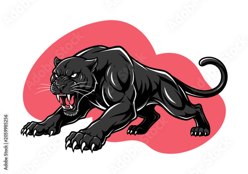 Ferocious Black Panther Unleashing a Powerful Roar