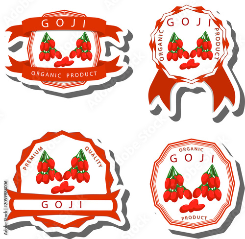 Berry theme from set juicy delicious goji of various sizes