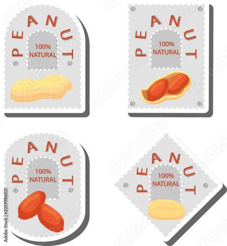Set tasty natural eco product peanut nut