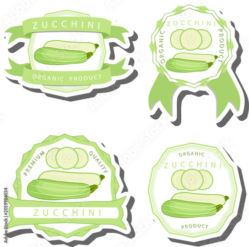 Set tasty natural eco product vegetable zucchini