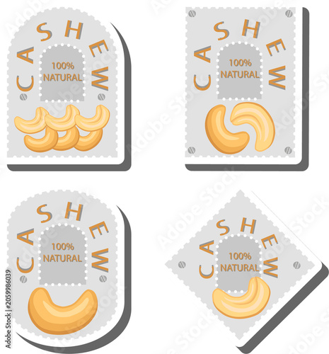 Set tasty natural eco product cashew nut
