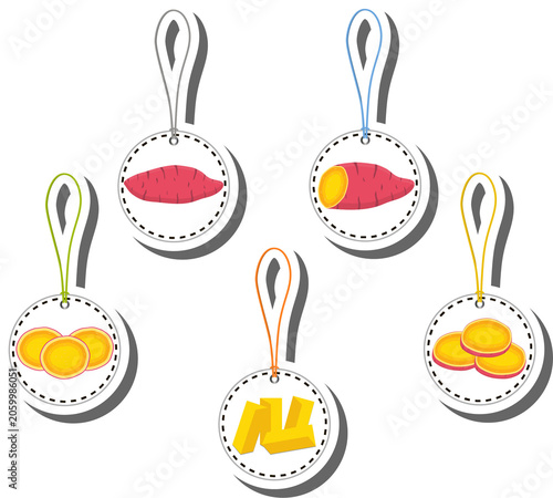set tasty natural product vegetable potato yam