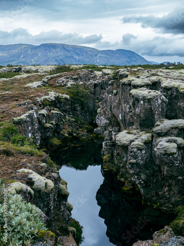 Cuadro en lienzo Silfra Fissure, Golden Circle, Iceland