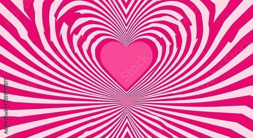 Pink and White Swirling Heart Tunnel Abstract Background