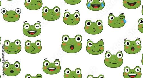 Frogs' Moods: A Delightful Emoji Pattern