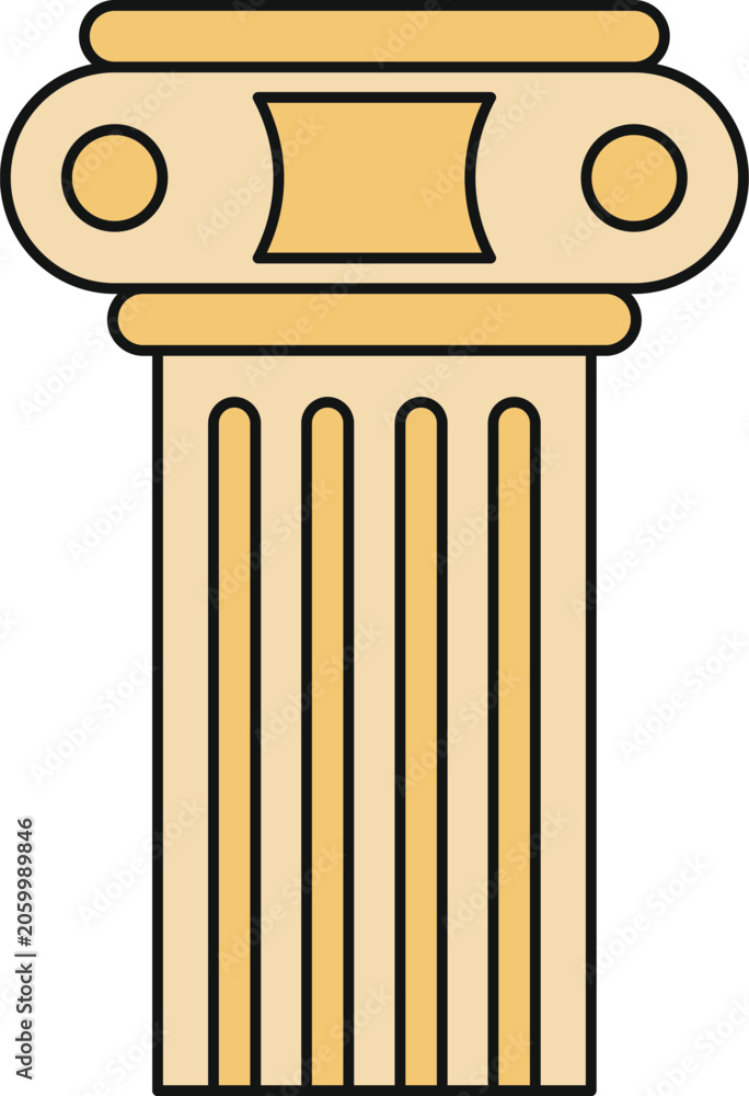 Fototapeta premium Greek ionic column pillar representing classic architectural design