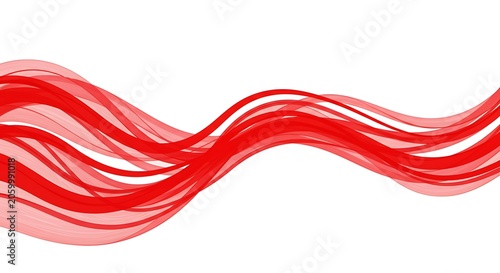 Abstract Red Wave Lines, Flowing Design Background