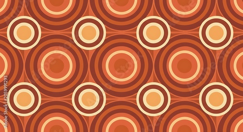 Retro Orange and Brown Concentric Circle Pattern