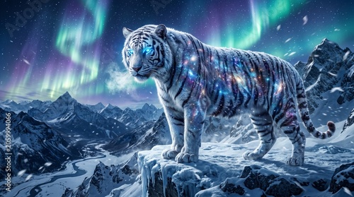 white tiger in the night