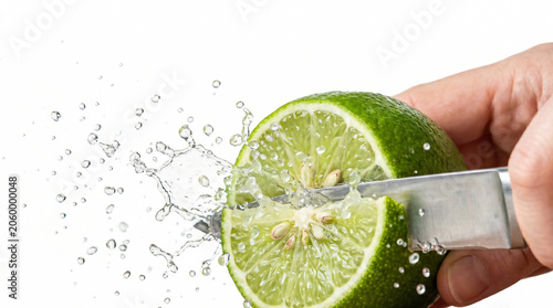 Fresh lime and lemon citrus drink with ice in a glass