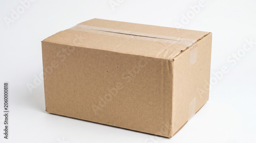 Open brown cardboard box isolated on white background empty shipping carton container parcel storage package