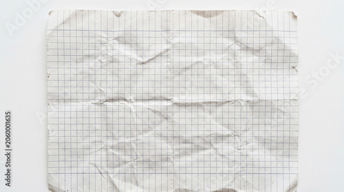Blank note paper texture on white background hanging on clothesline fabric linen cotton surface vintage wrinkled empty sheet design