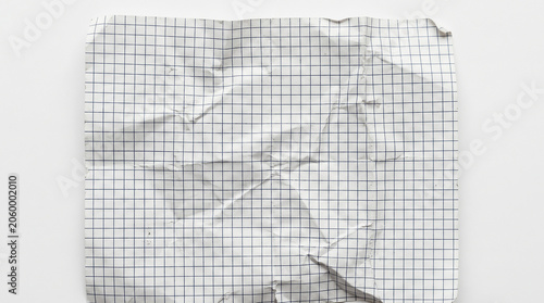 White crumpled paper ball texture on white background grunge vintage paper material backdrop pattern illustration