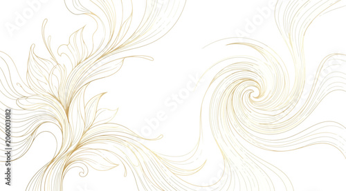 Tableau sur toile Abstract golden floral swirl ornament