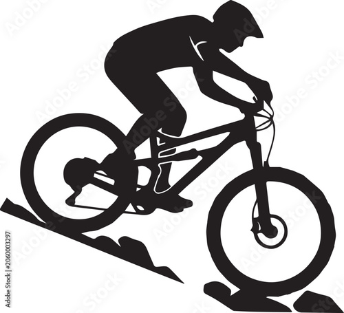 Mountain Bike MTB Downhill Rider Silhouettes