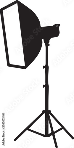 Photography Studio Softbox Light Vector Silhouettes
