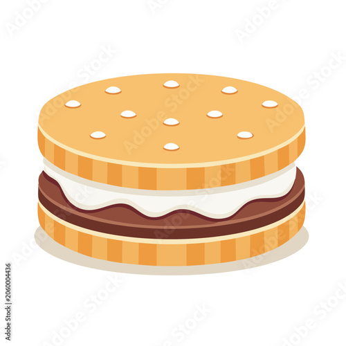 Flat design layered cake with orange icing and sprinkles