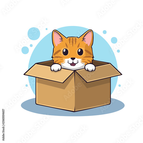 Cartoon fox holding gift box