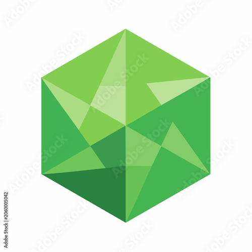 Green Geometric Hexagon Abstract Design