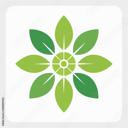 Green Leaf Flower Logo