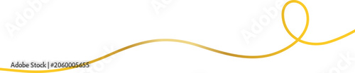 Fotografie Elegant gold curved flourish features a single loop on the right