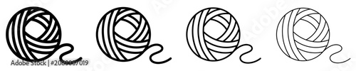 Bild auf Leinwand Set of yarn ball icons, symbols for crafts, sewing, knitting, hobbies, and creative process