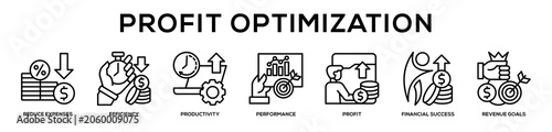 Photos Profit Optimization web banner icon illustration concept
