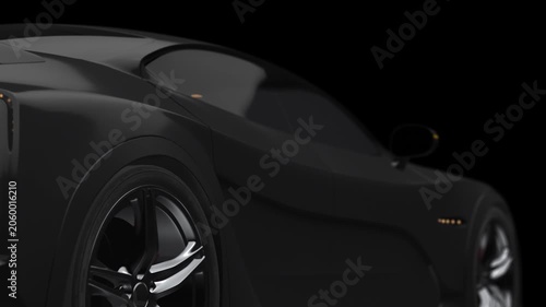 Dynamic camera transition from luxury vehicle exterior into moving mechanical components. Car Industry Related High Quality 3D 4K Animation.