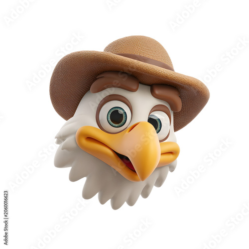 3d eagle head character icon
