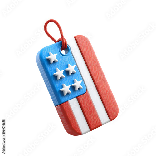 3d patriotic tag USA icon