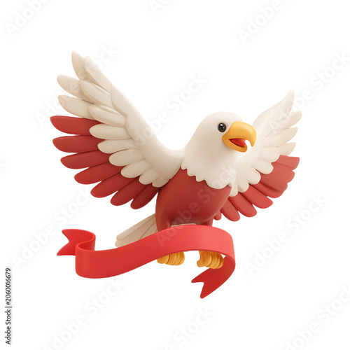 3d eagle with ribbon USA