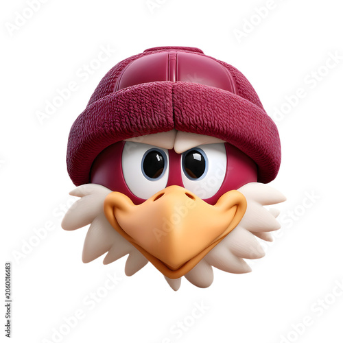 3d eagle wearing beanie icon