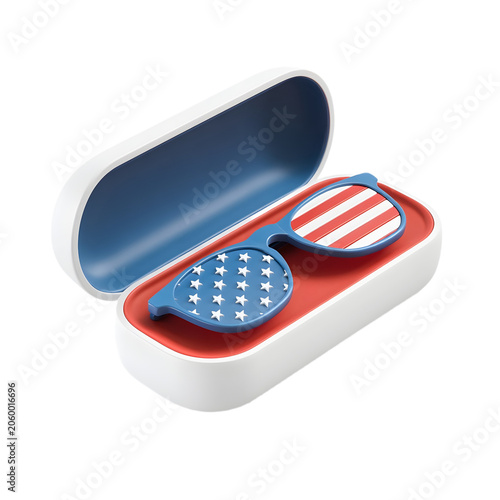 3d USA themed earphones case icon