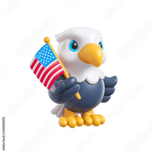 3d eagle with USA shield icon