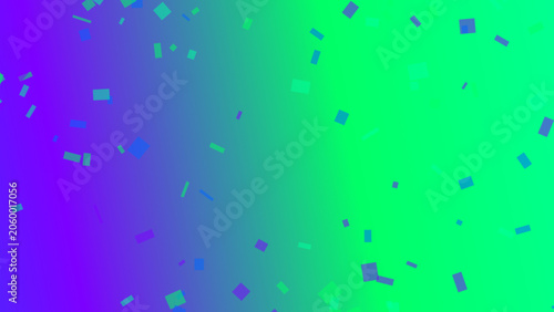 Colorful geometric particles floating in gradient space illustration