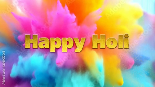 Vibrant color explosion celebrating Holi festival with 