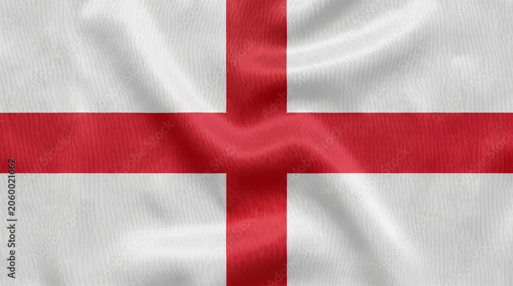 Fototapeta premium Smooth silk texture background featuring the England national flag