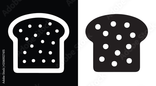 Fényképezés Simple graphic icon of a freshly baked slice of generic bread with characteristi