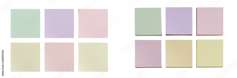 Fototapeta premium Colorful pastel sticky notes on a transparent background for organization and planning