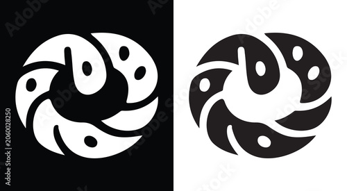 Obraz na płótnie Abstract circular design with a stylized interwoven pattern for modern art and g