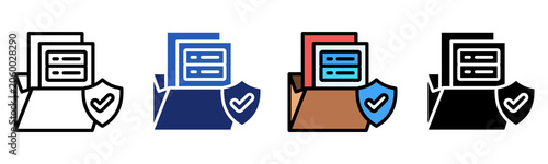 Data Protection Icon Multiple Style Collection Set 