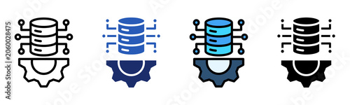 Digital Storage Icon Multiple Style Collection Set 