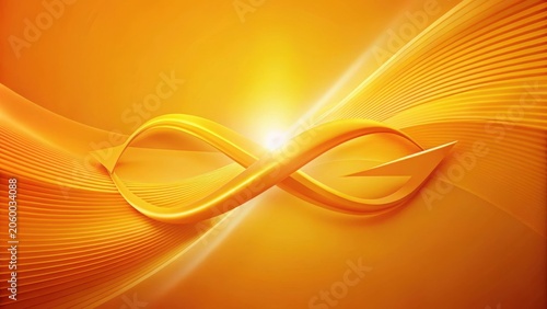 Golden Hour Infinity Symbol Abstract Design Featuring Intertwined Curves and Radiant Glow