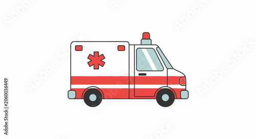 Emergency Medical Services Vehicle Side View.