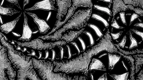 Abstract black and white organic animated pattern