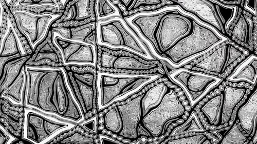 Black and white abstract liquid metal flowing