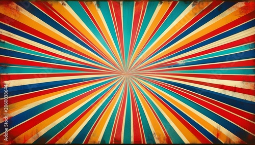 colourful grunge retro burst vintage summer circus and carnival background