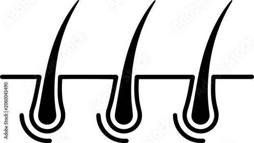 Konstfotografi Hair follicles icon, vector illustration of hair roots on skin surface