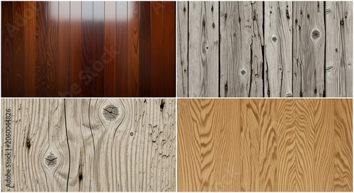 Close-Up Textured Wood Surfaces with Natural Patterns and Grain Variations